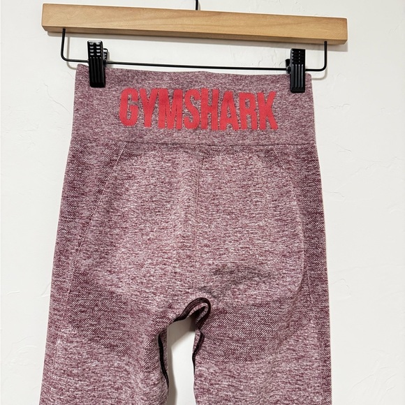 Gymshark Flex Leggings Size Small Heathered Maroon Marl Workout Lifting shaping - Picture 3 of 5